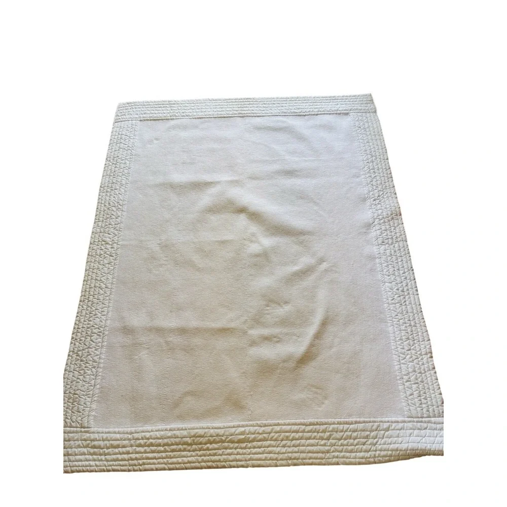Vtg Quilted Pink White Coverlet Bedspread Twin Light Floral Embroidery  77x61